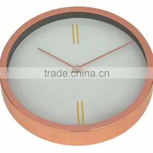 Metal Round Shaped Wall Clock, Rose Gold Decorative Wall Mounted Clock thumbnail-2