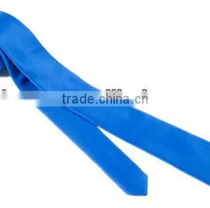Blue Solid Skinny Tie Necktie thumbnail-1