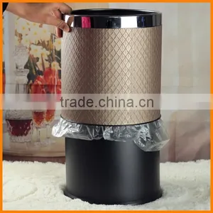 Creative Leather Cover Household Trash Without Double Bedroom Amenity Continental Trash 10L Free Shipping thumbnail-2