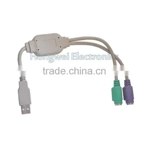 USB Extension Products USB 2.0 to PS/2 Cable for Old Keyboard and Mouse USB to Mini-Din 6 Pins Adapting Cable thumbnail-1