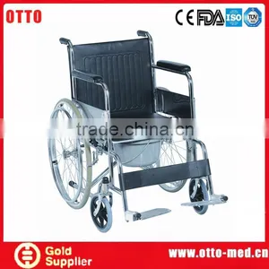 Folding Commode Wheelchair thumbnail-1
