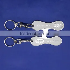 Shiny Logo Stainless Steel Euro Coin Shopping Card Bottle Opener Trolley Coin thumbnail-1