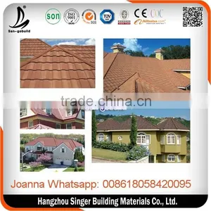 Steel Metal Supplier Green Unfade Construction Materials Steel Material and Stone Coated Steel Roof Tile in Zhejiang Supplier's Choice thumbnail-3