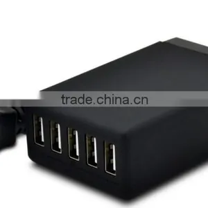 UV Paint 5V4.1A 5 Port Multiple USB Intelligent Charger Multi Travel Power Adapter for USB-Charged Devices(Black) thumbnail-6