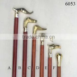 Wooden Walking Stick With Brass/Metal Handle thumbnail-1