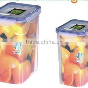 Colorful 2pcs Plastic Stackable Fresh Food Storage Container With Lid thumbnail-2