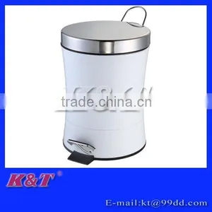 12L Awesome White Color Collect Waist Stainless Steel Trash Can thumbnail-1