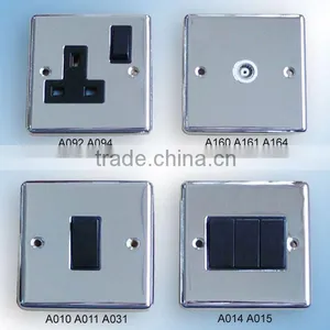 A092 A160 A031 A015 Polished Stainless Chrome Electric Wall Switch Socket thumbnail-1