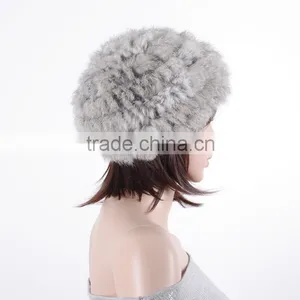 Wholesale Price Fashion Knitted Rabbit Fur Hat For Women thumbnail-1