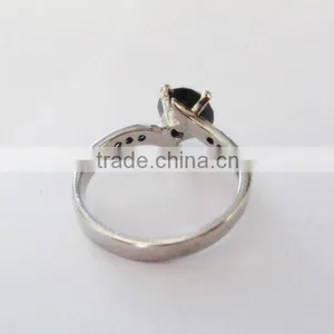 Black Moissanite 925 Sterling Silver Designer Ring thumbnail-4