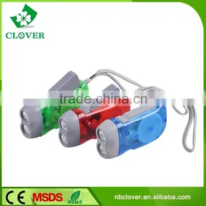 Energy Saving ABS Material 2 Led Hand Crank Dynamo Flashlight thumbnail-4