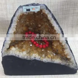 Natural Crystal Citrine Geode For Sale Medium Home Decoration thumbnail-5