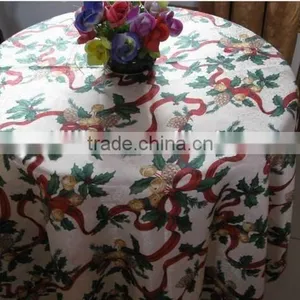 Transfer Print Christmas Design 100% Polester Table Cloth From Manufacturer thumbnail-4