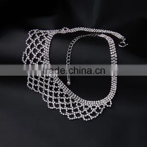 Cheap Wholesale Jewelry Necklace 2016 Latest Design Fashion Multiple Layered Luxury Crystal Necklace thumbnail-3