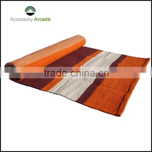 100 % Cotton Rug Mat for Yoga Practice in Yellow Seven Chakra Embroidery thumbnail-5