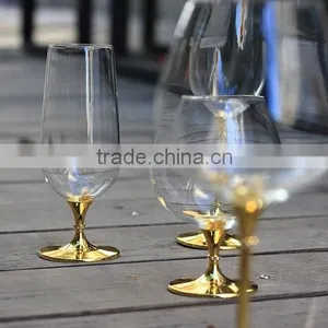 2016 New Design Clear Crystal 680ml Crystal Drinking Glass Gold Stem Drinking Glass Manufacturers China thumbnail-2