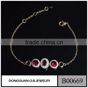 Hot-selling 925 Silver Link Bracelet Zircon Bracelet thumbnail-1