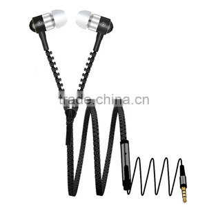 Newest Headphone Headset Zipper Metal Earphone Wired In-ear Earphones Auricular Earbuds Accept Customize For Samsung S7 thumbnail-1