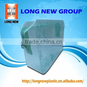 Long New Green Printed Design Cosmetic PVC Zipper Bag Making thumbnail-3
