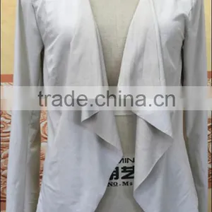 Hot Sale Fashion Women's Irregular Short Suede Jacket With Punched Hole thumbnail-1