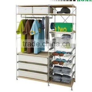 HOT!wood and Metal Wardrobe thumbnail-1