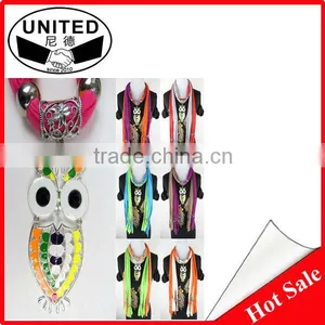 Fashion Owl Pendant Scarf Necklace Pendant Scarves Fashion Women"s Scarf thumbnail-1