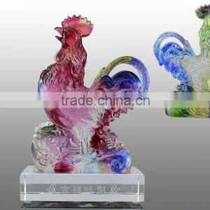 BJ056 Color Crystal Decoration / Good Luck Rooster thumbnail-1
