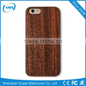 Luxury Hard Wooden Laser Logo Protective Phone Case Cover For Apple IPhone 6 6s Plus thumbnail-3