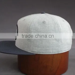 Custom 100% Cotton 6-panel Snapback Cap With Front Woven Label thumbnail-4