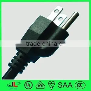 UL CSA Approval 3 Pin Plug, UL Straight 3 Pin Power Plug With 3 Core Flexible Extension Cord thumbnail-1