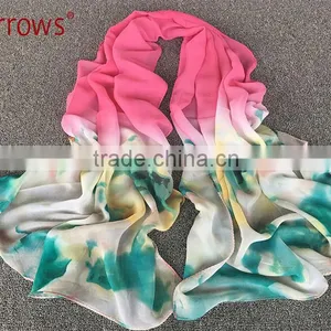 Made in Yiwu China Cheap Silk Scarf Shawls for Fashion Latest Ladies and Women thumbnail-3