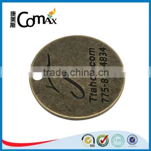 Anti Brass Round Engraved Small Custom Metal Jewelry Tags thumbnail-6