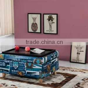 China Suppier Fabric Square Ottoman Stool thumbnail-1