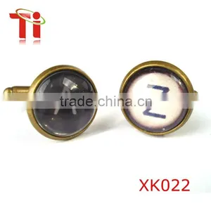 Fathers Day Gift-Typewriter Cufflinks, Black or White Typewriter Key Cufflinks thumbnail-1