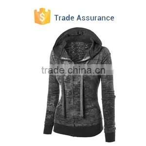 Womens Long Sleeve Zip Up Hoodie Custom thumbnail-1
