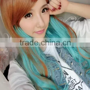 Long Wavy Synthetic Lace Front Hair Wig Rainbow Colorfull Heat Japanese Fiber Glueless Halloween Cosplay Wig thumbnail-3