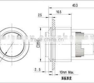 LAS1-AWY-11M 22mm Flat Shape Waterptoof Switch Solder Terminal Push Button Switch thumbnail-2