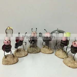 2015 Newest Design Labybug Garden Stakes Metal Ladybug Garden Decoration Garden Stakes Working Ladybug With Flower thumbnail-2