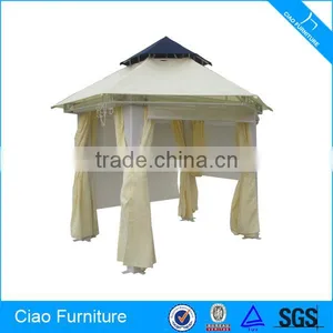 Outdoor Tent Rattan Gazebo With Curtains And Blind thumbnail-1