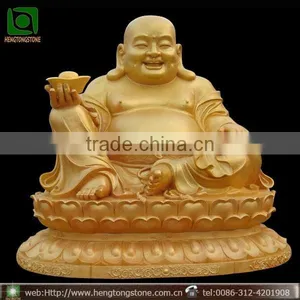 Large Bronze Laughing Buddha Statue thumbnail-1