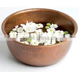 Hammered Pedicure Chair Copper Bowl thumbnail-1