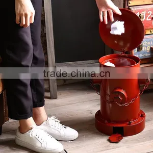 Unique Decorative Iron Fire Hydrant Trash Can thumbnail-1