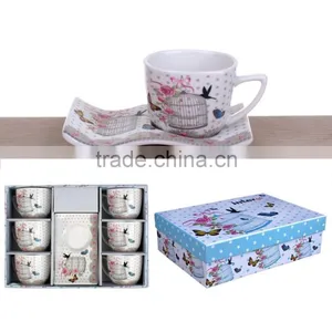 Fine Porcelain Coffee Set Bone China Heart Shape Tea Cup Set Special Shape With Gift Box Packing thumbnail-1