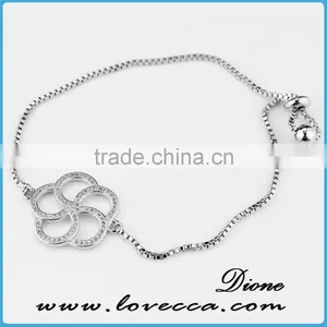 24K Gold Platinum Plated Curb Crystal Micro Pave CZ Gold Chain Bracelet for Girls thumbnail-2