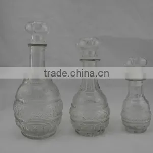 Diamond Long-necked Glass Brandy Cognac Cocktails Drinks Bottle thumbnail-1