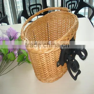 Natural High Quality Wicker Removable Bicycle Basket Wholesale thumbnail-1