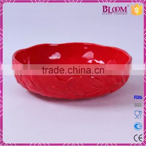 Red Glazed Ceramic Candy Dish Wedding Favors thumbnail-3