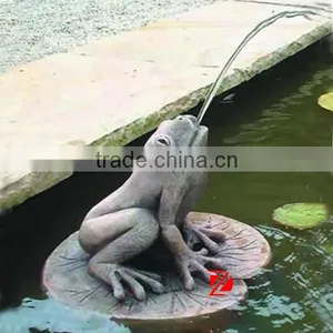 Antique Stone Frog Fountains on a Lotus Leaf thumbnail-1