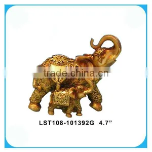 Polyresin Small Gold Elephant Home Decoration thumbnail-1