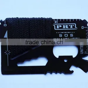 Useful 14 in 1 Multi Function Survival Tools Card With Rope thumbnail-1